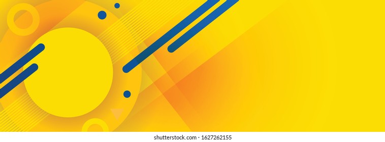 Abstract background modern hipster futuristic graphic. Dynamic background template with 3D text bubble. Yellow background with blue space for text. Ideal for banner,cover, header page, web.