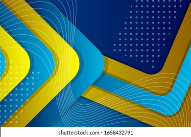 Abstract background modern hipster futuristic graphic. Yellow background with stripes. Vector abstract texture design, bright poster, banner yellow and blue background Vector illustration. dot pattern