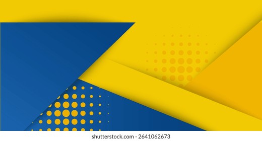 Abstract background modern hipster futuristic graphic. Yellow background with stripes. Vector abstract background texture design, bright poster, banner yellow and blue background Vector illustration.