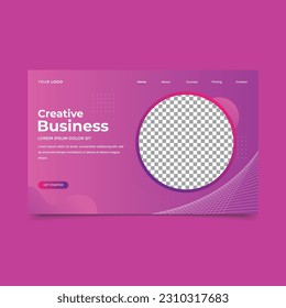 Abstract background modern landing page or Web banner design template,Modern website template for websites,landing page or apps,