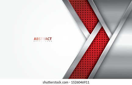 Abstract Background with Modern, Luxury, and Realistic Style of Silver, Red, and White Color Combination. Designed for web, banner, wallpaper, presentation, cover, etc. Suitable for your business.