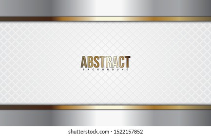Abstract Background with Modern and Luxury Style of Gold, Silver, White Color Combination. Designed for web, banner, background, wallpaper, presentation, cover, etc. Suitable for your business.
