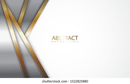 Abstract Background with Modern and Luxury Style of Gold, Silver, and White Color Combination. Designed for web, banner, background, wallpaper, presentation, cover, etc. Suitable for your business.