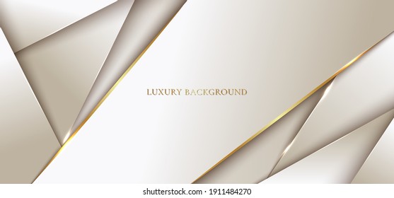 Abstract background modern luxury template design 3D golden geometric with line. Vector illustration