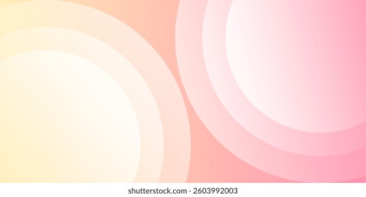 Abstract background modern minimalist pink and yellow gradations, circle effect, memphis and trendy.