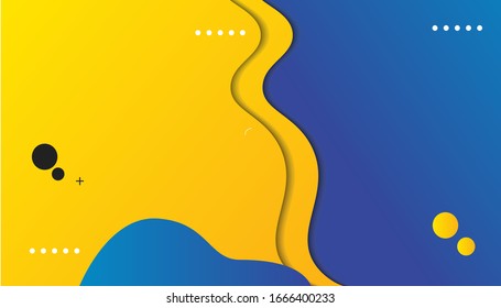 
Abstract background modern papercut graphic.  Vector abstract background design, bright poster, banner yellow, black, blue, gray background Vector illustration.