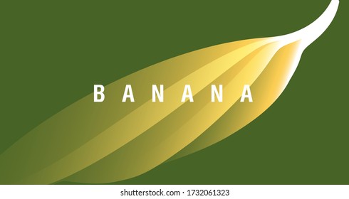 Abstrakter Hintergrund oder modernes Plakatelement mit Farbverlaufsformen, die Bananensilhouette mit Kopie bilden