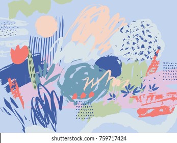 Abstract background. Modern print. Hand drawn vector illustration