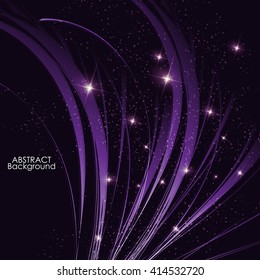 Abstract background with modern purple line wave pattern.