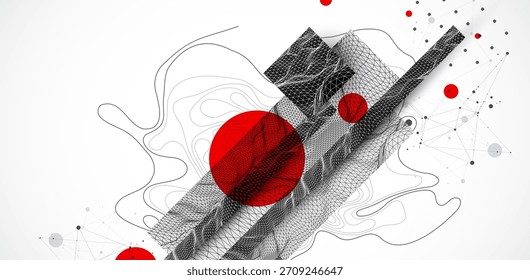 Antecedentes Abstractas. Elementos de arte de ciencia moderna. Ilustración de superficie de alambre.