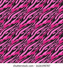 Abstract background modern seamless pattern. Color in the image: pink, red and black. Vector graphics