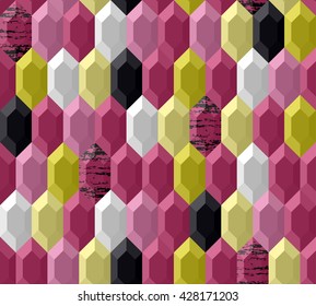 Abstract background. Modern seamless pattern with hexagon. Vector illustration.