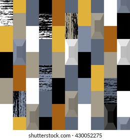 Abstract background. Modern seamless pattern with rectangle. Vector illustration.