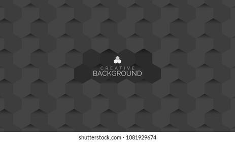 Abstract background in modern style. Hexagons concept. Grey. Vector illustration