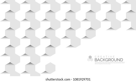 Abstract background in modern style. Hexagons concept. White. Vector illustration