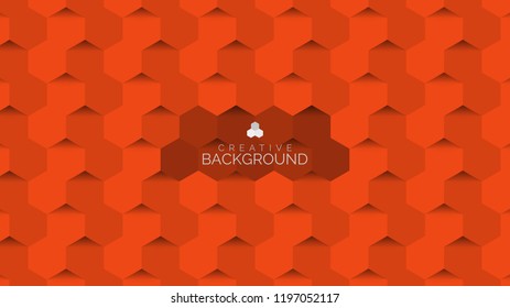 Abstract background in modern style. Hexagons concept. Red. Vector illustration