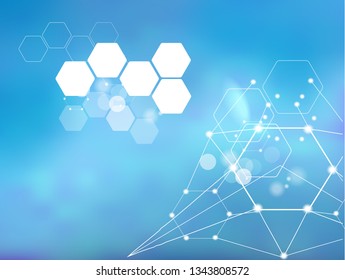 Abstract background in modern style with polygonal elements. Medicine, science, high technology