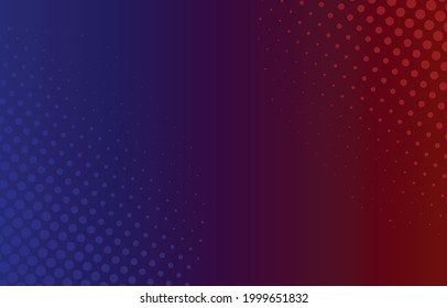 Abstract background modern technology futuristic graphic. Gradient background red and blue color with dot texture,vector illustration.