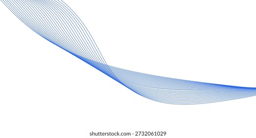 Fondo Abstractas Líneas onduladas modernas y transparentes. Azul suave Smoke Wave BG. Gradiente colorido que fluye líneas onduladas. Ilustración vectorial.