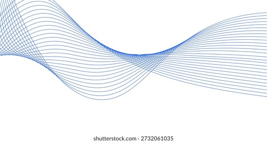 Fondo Abstractas Líneas onduladas modernas y transparentes. Azul suave Smoke Wave BG. Gradiente colorido que fluye líneas onduladas. Ilustración vectorial.