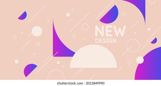 Abstract background in a modern trendy style. Poster with simple flat organic shapes, geometric shapes.