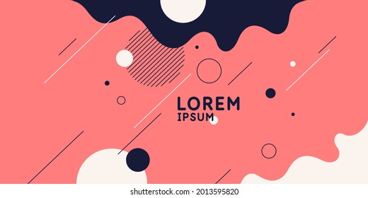 Abstract background in a modern trendy style. Poster with simple flat organic shapes, geometric shapes.