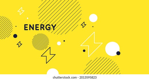 Abstract background in a modern trendy style. Energy poster with simple flat geometric shapes.