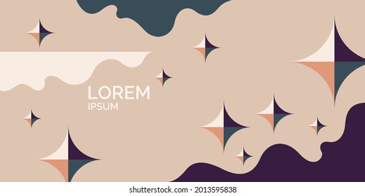 Abstract background in a modern trendy style. Poster with simple flat organic shapes, geometric shapes.