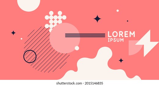 Abstract background in a modern trendy style. Poster with simple flat geometric shapes.