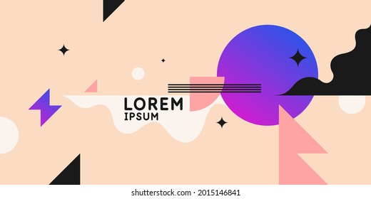 Abstract background in a modern trendy style. Poster with simple flat organic shapes, geometric shapes.
