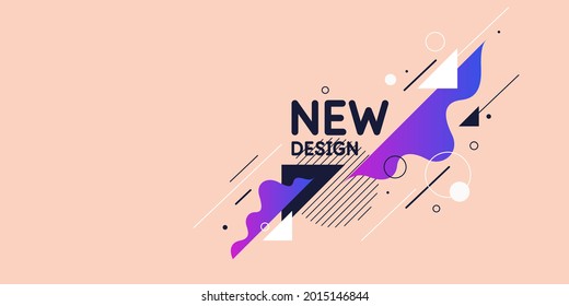Abstract background in a modern trendy style. Poster with simple flat organic shapes, geometric shapes.