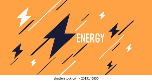 Abstract background in a modern trendy style. Energy poster with simple flat geometric shapes.
