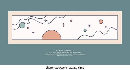Abstract background in a modern trendy style. Poster with simple flat organic shapes, geometric shapes.