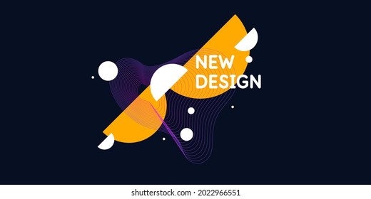 Abstract background in a modern trendy style. Poster with simple flat organic shapes, geometric shapes and lines.