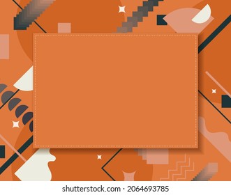 Abstract background in a modern trendy style. Poster with simple flat different geometric shapes.