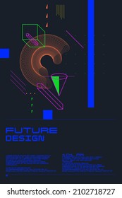 Abstract background in a modern trendy style. Poster with simple flat geometric shapes.