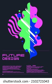 Abstract background in a modern trendy style. Poster with simple flat organic shapes, geometric shapes.