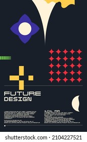Abstract background in a modern trendy style. Poster with simple flat geometric shapes.