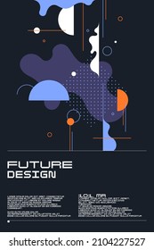 Resumen de los antecedentes en un estilo moderno y de moda. Cartel con formas orgánicas planas simples, formas geométricas.