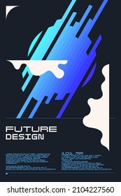 Abstract background in a modern trendy style. Poster with simple flat organic shapes, geometric shapes.