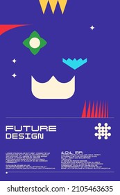 Abstract background in a modern trendy style. Poster with simple flat geometric shapes.