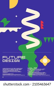 Abstract background in a modern trendy style. Poster with simple flat geometric shapes.