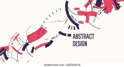 Abstract background in a modern trendy style. Poster with simple flat geometric shapes.