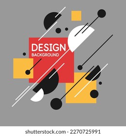 Abstract background in a modern trendy style. Poster with simple flat different geometric shapes.