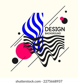 Abstract background in a modern trendy style. Poster with simple flat organic shapes, geometric shapes and lines.