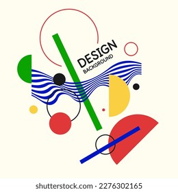 Resumen de los antecedentes en un estilo moderno y de moda. Cartel con formas orgánicas planas simples, formas geométricas y líneas.
