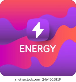 Abstract background in a modern trendy style. Energy poster with simple flat geometric shapes. Vector illustration.