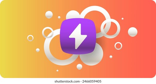 Abstract background in a modern trendy style. Energy poster with simple flat geometric shapes. Vector illustration.