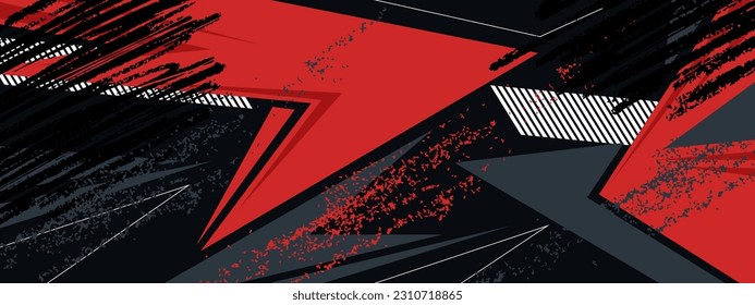 Abstract background modern vector racing 3d grey and red. Wide Banner Design