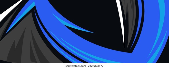 Fondo abstracto vector moderno de carreras 3d azul. Diseño de banner ancho